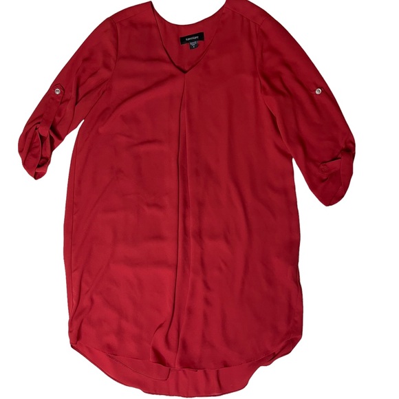 Karen Kane Womens Dress Small S Tomato Red Lined 3/4 Sleeve V-Neck - Picture 8 of 13